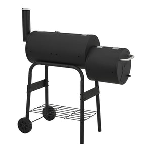 Smoker grillvagn Arielli 115x110x64cm svart [casa.pro]