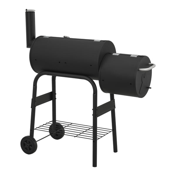 Smoker grillvagn Arielli 115x110x64cm svart [casa.pro]