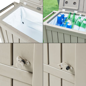 Utomhus kylvagn Arsita 102x47x87 cm Beige [casa.pro]