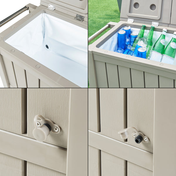 Utomhus kylvagn Arsita 102x47x87 cm Beige [casa.pro]