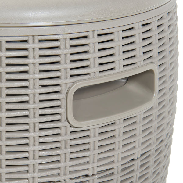 Kylbox-pall Avetrana 44xØ40 cm Ljusbrun [casa.pro]