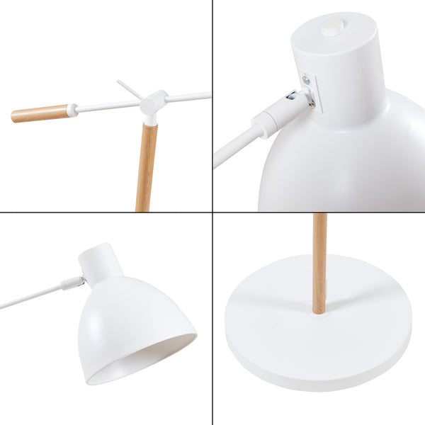 Golvlampa Banchory Metall 163 cm Träutseende/Vit [lux.pro]