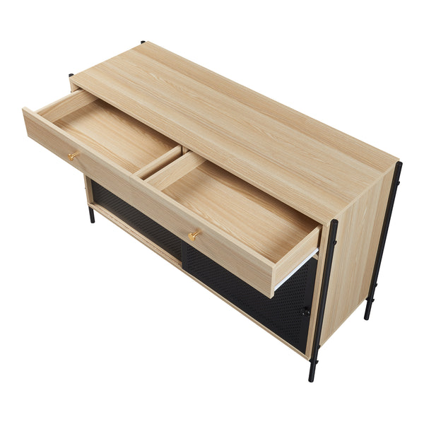 TV-bänk Tysnes 120x40x75 cm Ek/Svart [en.casa]