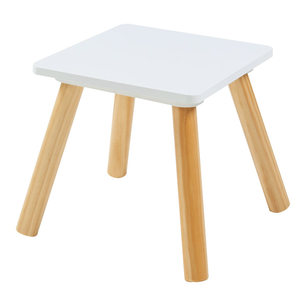 Barnsminkbord med pall Ovanåker Vit/Natur [en.casa]