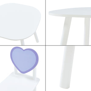 Möbelset Siljan bord och 2 stolar vit lila [en.casa]
