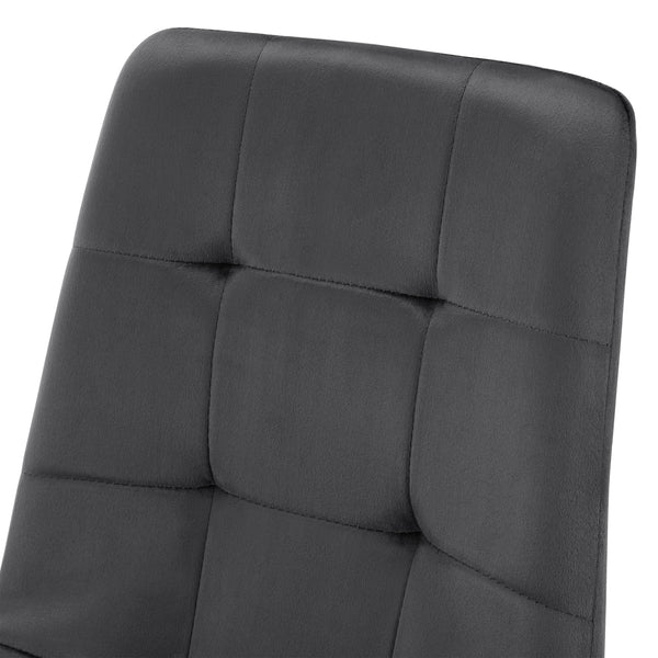 Stol Lexnitz set om 4 mörkgrå sammet 89x44x54 cm [en.casa] 