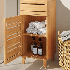 Badrumsskåp Epind 75x33x30 cm Bambus Natur [en.casa]