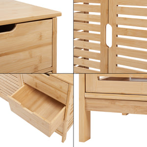 Tvättställsskåp Boksereys 60x100x35 cm Bambus Natur [en.casa]