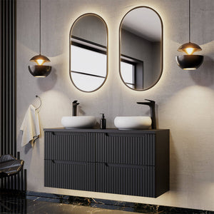 Dubbelhandfat Skelbolu 120x72x40 cm Svart [en.casa]