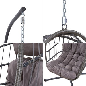 Hängstol Edeng med stativ grå 196x110x95 cm [en.casa]