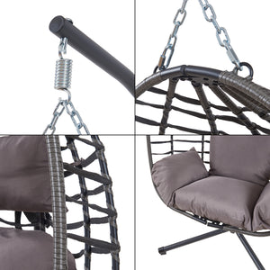 Hängstol Kandsvas med stativ 198x110x95 cm Grå [en.casa]