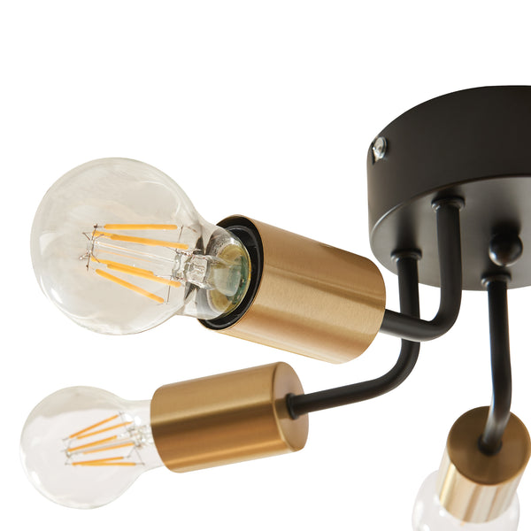 Taklampa Barrow Svart/Guld [lux.pro]