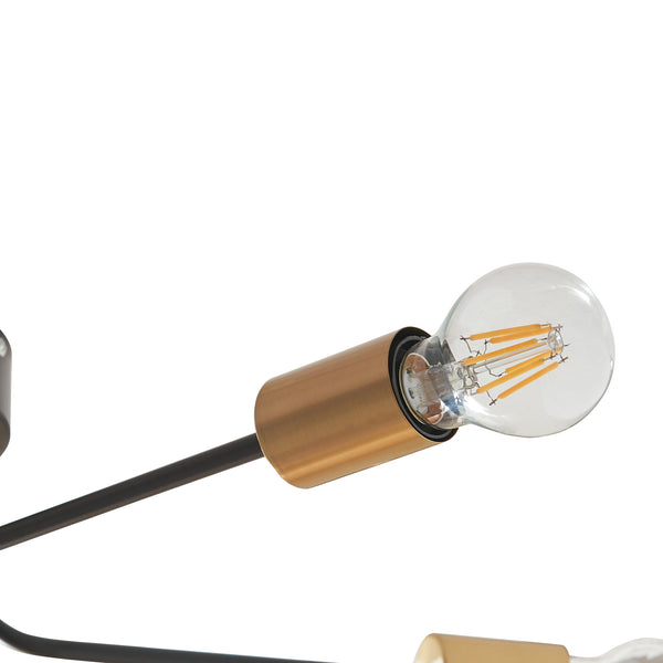 Taklampa Benfleet 5 x E27 Svart/Mässingsfärgad [lux.pro]