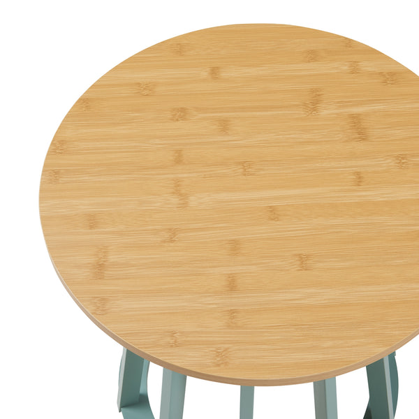 Sidobord Lensuu 48xØ48 cm Pastellgrön/Ek [en.casa]