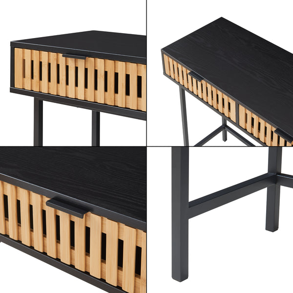Konsolbord Luniehti 100x40x75 cm Svart/Natur [en.casa]
