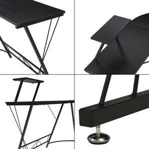 Skrivbord Yremso L-format 122x122x98 cm Svart [en.casa]
