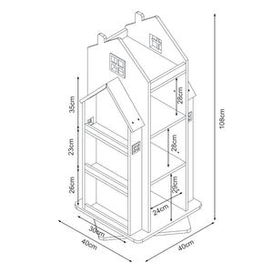 Roterbart barnhylla Vipsali 108x40x40 cm [en.casa]