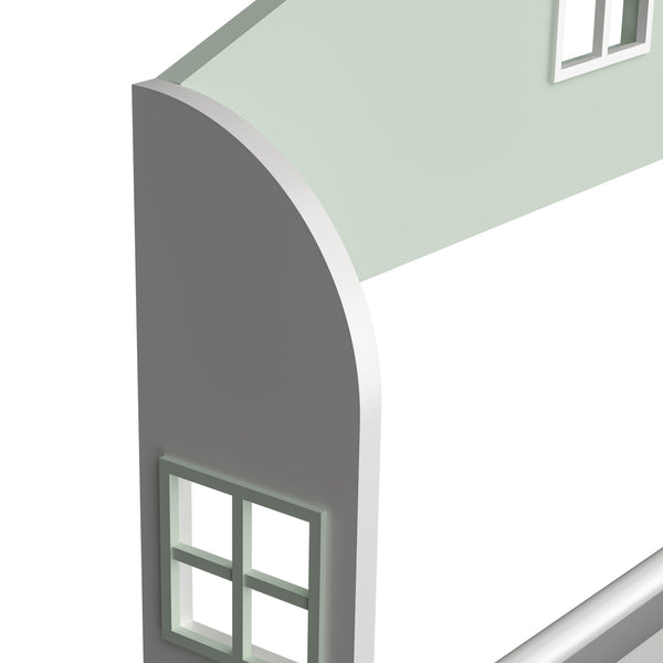 Barnhylla Vipsali 106x60x12 cm Mintgrön/Vit [en.casa]