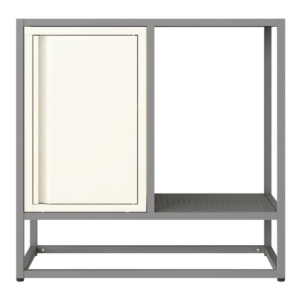 Sideboard Burlöv stål 70x72x35 cm grå/vit [en.casa]