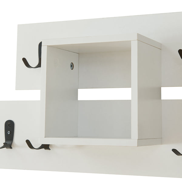 Vägggarderob Vänd med förvaringsfack 32x60x14 cm Vit [en.casa]