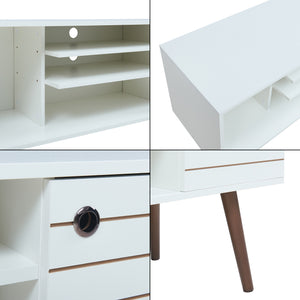 Tv-bänk Vare 130x40x65,5 cm vit [en.casa] 