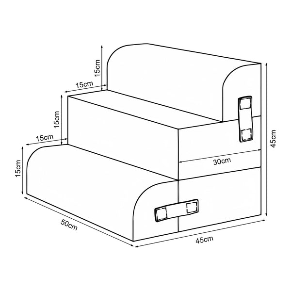 Husdjurstrappa Joelerhatra 4-delar 45x50x45 cm Cord Blå [en.casa]