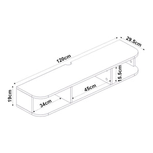 TV-lågt skåp hängande Oundsvas 120x30x19 cm Vit [en.casa]