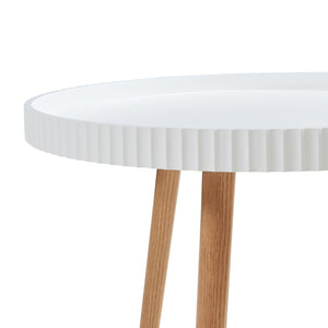 Soffbord Bongard Ø60x45 cm Vit [en.casa]