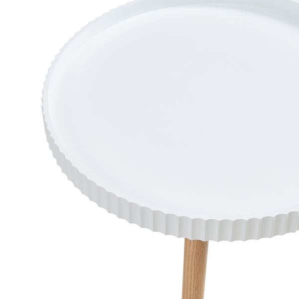 Sidobord Bongard Ø50x45 cm Vit [en.casa]