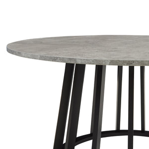 Soffbord Buzzard Ø90x45 cm Svart/Betongutseende [en.casa]