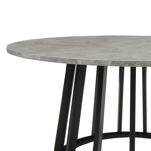 Soffbord Buzzard Ø90x45 cm Svart/Betongutseende [en.casa]