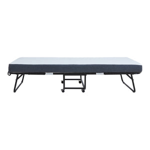 Metallfällsäng Borjavle med madrass 200x90cm Svart [en.casa]