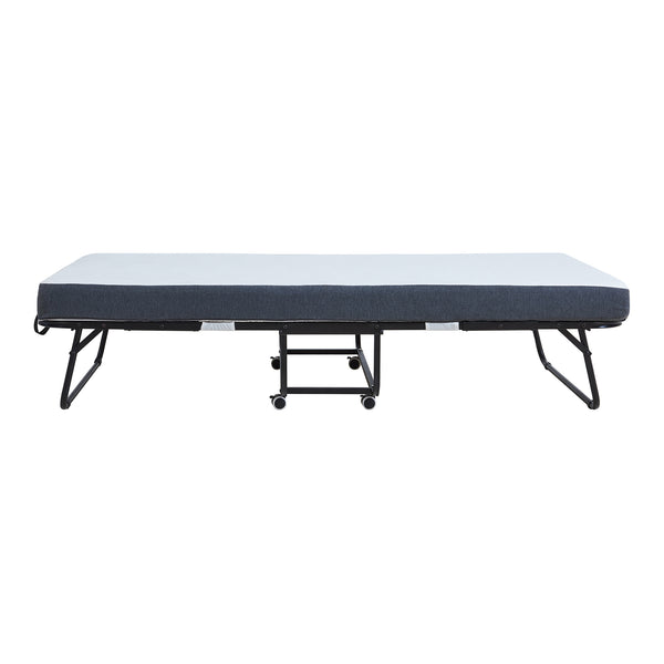 Metallfällsäng Borjavle med madrass 200x90cm Svart [en.casa]