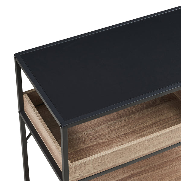 Konsolbord Belana 110x40x80 cm Svart/Eklook [en.casa]