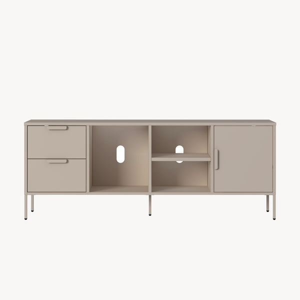 TV-bänk Kliri Stål 150x35x58 cm Kamelfärgad [en.casa]