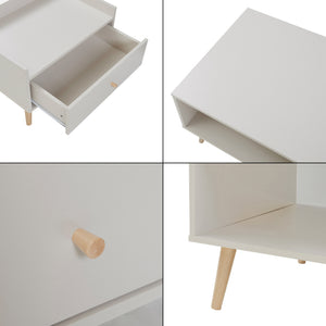 Soffbord Hallevil med låda 106x59x44 cm Ljusgrå [en.casa]