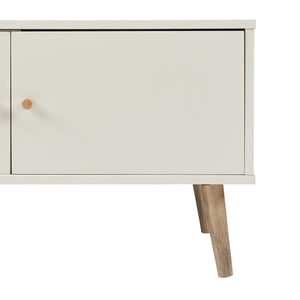 TV-bänk Hallevil 150x39x45 cm Ljusgrå [en.casa]
