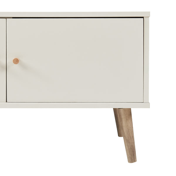 TV-bänk Hallevil 150x39x45 cm Ljusgrå [en.casa]