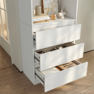 Bokhylla Les 180x60x35 cm vit [en.casa] 