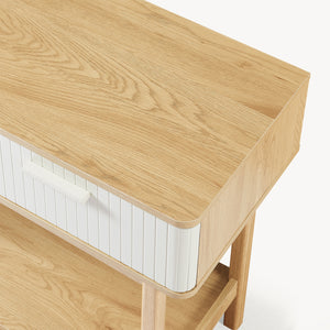 Konsolbord Ferrersp med 2 lådor 100x40x80 cm Eklook/Sandfärgad [en.casa]