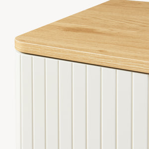 Sideboard Ferrersp med 2 dörrar 80x80x40 cm eklook/sandfärgad [en.casa]
