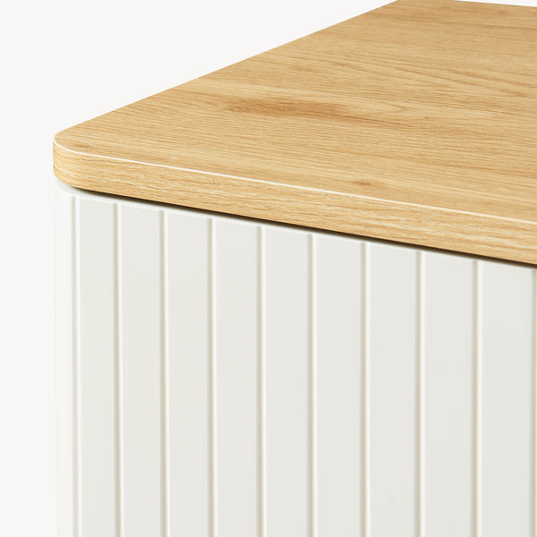 Sideboard Ferrersp med 2 dörrar 80x80x40 cm eklook/sandfärgad [en.casa]
