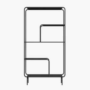 Bokhylla Færder stål 145x76x33 cm svart [en.casa]
