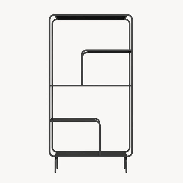Bokhylla Færder stål 145x76x33 cm svart [en.casa]