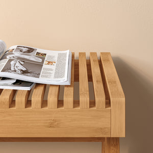 Sittbänk Lasdarvoo 120x35x45 cm Bambus Natur [en.casa]
