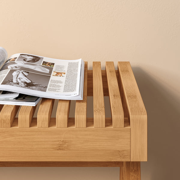 Sittbänk Lasdarvoo 120x35x45 cm Bambus Natur [en.casa]