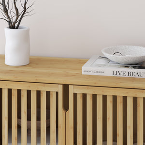 Sidobord Sirgerg 77x72x33 cm Bambus Natur [en.casa]