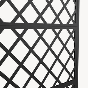 Avdelare Malja med blomlåda stål 190x82x38 cm svart [casa.pro]