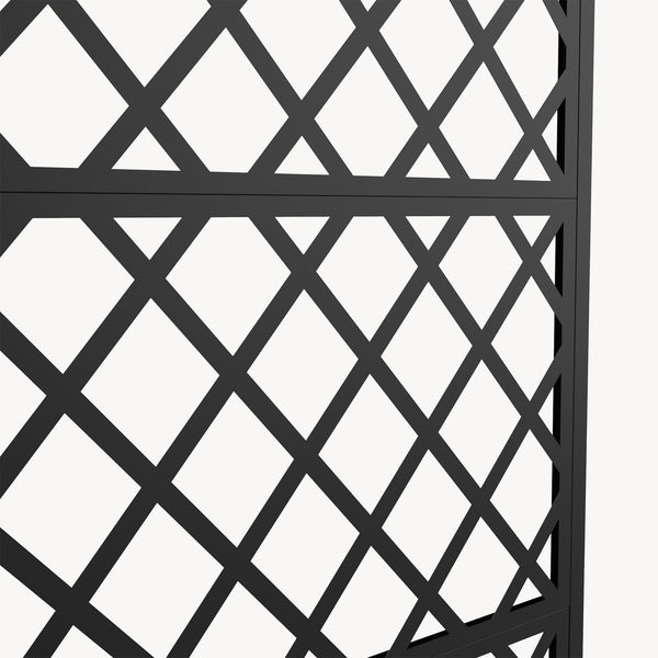 Avdelare Malja med blomlåda stål 190x82x38 cm svart [casa.pro]