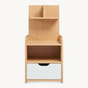 Nattduksbord Bordkak med hylla 75x35x30 cm eklook/vit [en.casa]